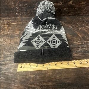 Empyre Black and Gray Classic Winter Hat with Pom Pom